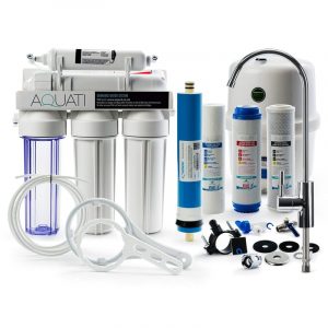 Aquati Domestic Under Sink 5 Stage Reverse Osmosis Drinking Water Filtration System Deluxe Tap