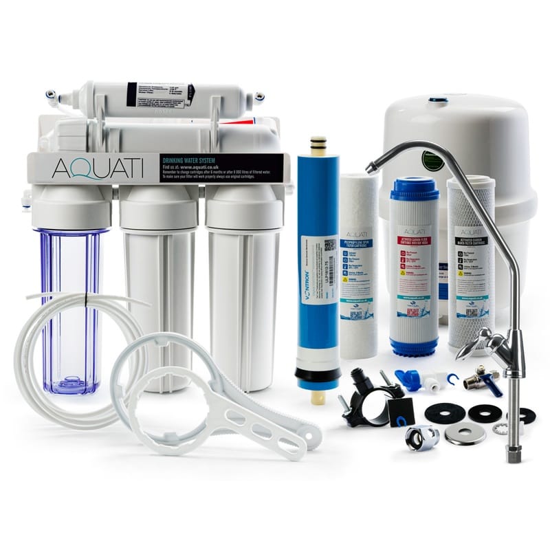 Aquati Domestic Under Sink 5 Stage Reverse Osmosis Drinking Water Filtration System Premium Tap