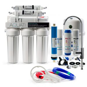 Aquati 6 Stage Reverse Osmosis Under Sink Mineral Drinking Water Filtration System Deluxe Tap
