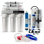 Aquati 6 Stage Reverse Osmosis Under Sink Mineral Drinking Water Filtration System Two Way Black Deluxe Tap
