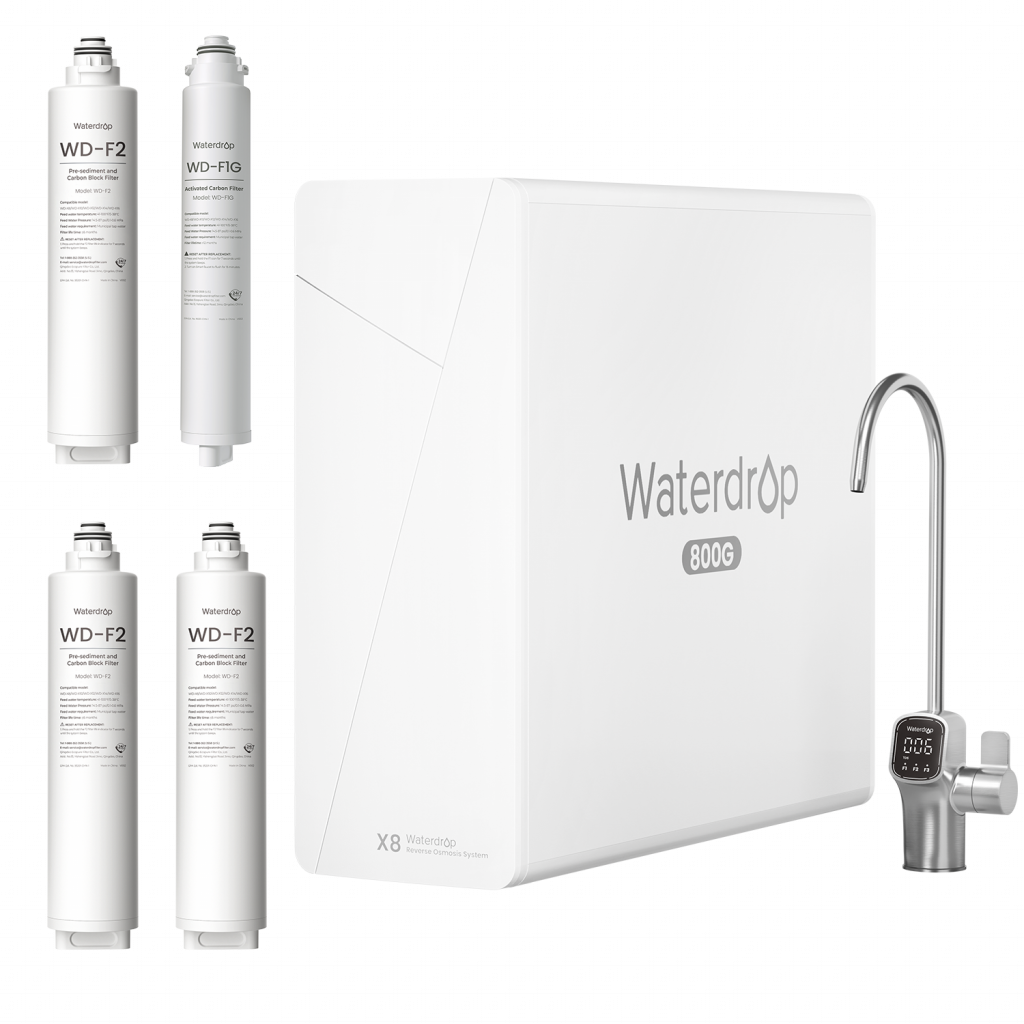 Waterdrop X8 RO System with 2-Year Replacement Filter Combo