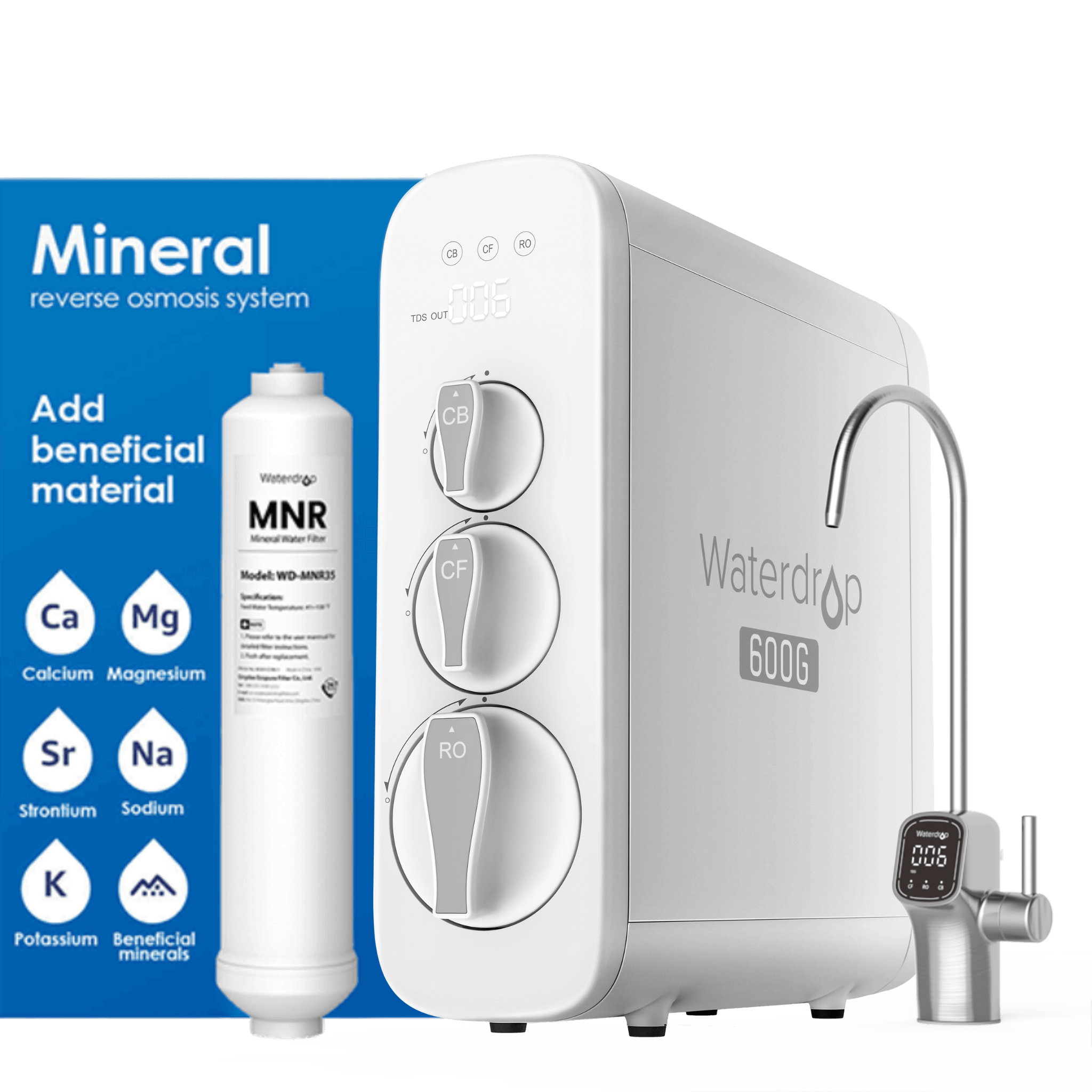 Waterdrop G3P600 Reverse Osmosis System with one Mineral Filter